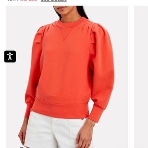 Frame shirred puff sleeve sweatshirt